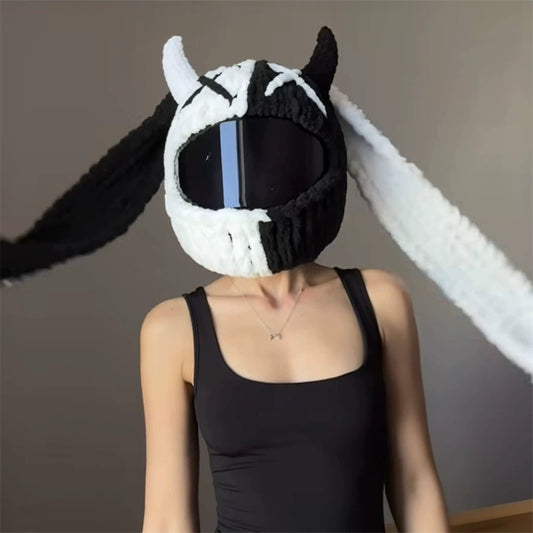 Helmet Hat Cartoon Knitted Motorcycle Helmet Protective Cover