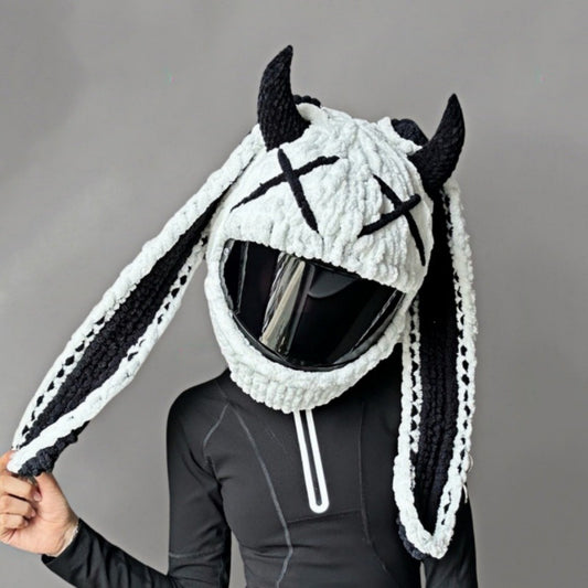 Helmet Hat Cartoon Knitted Motorcycle Helmet Protective Cover
