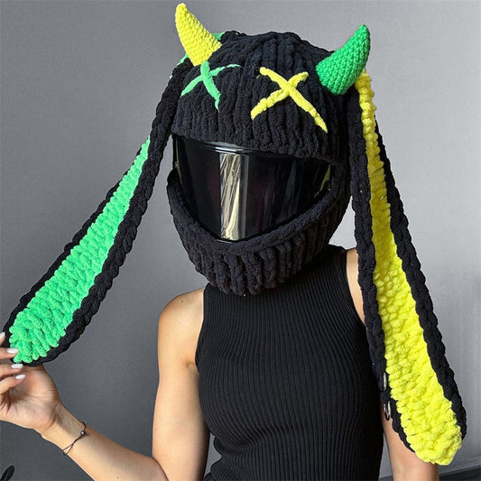Helmet Hat Cartoon Knitted Motorcycle Helmet Protective Cover