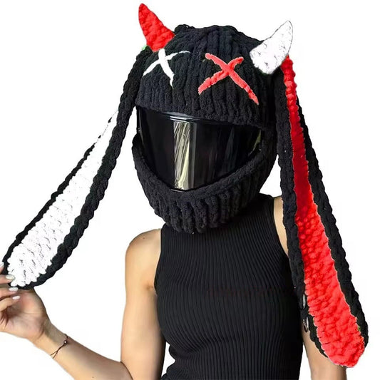 Helmet Hat Cartoon Knitted Motorcycle Helmet Protective Cover