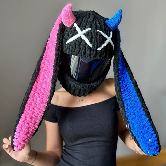 Helmet Hat Cartoon Knitted Motorcycle Helmet Protective Cover