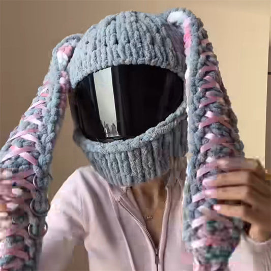 Helmet Hat Cartoon Knitted Autumn/Winter Motorcycle Helmet Protective Cover