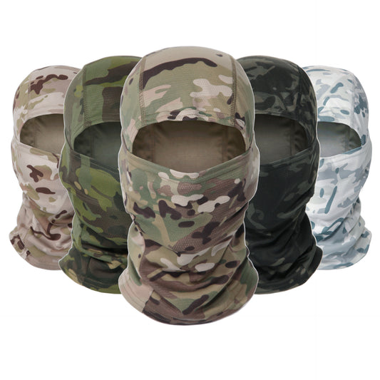 Camouflage sunscreen and sweat absorbing face mask